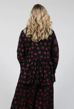 Button Up Blouse in Red Pois