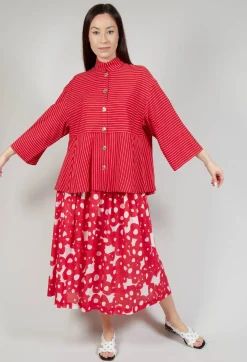 Button Up Blouse in Rosso