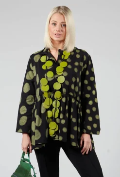Button Up Blouse in Yellow Pois