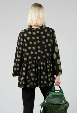 Button Up Blouse in Yellow Pois