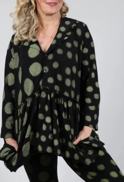Button Up Blouse in Yellow Pois