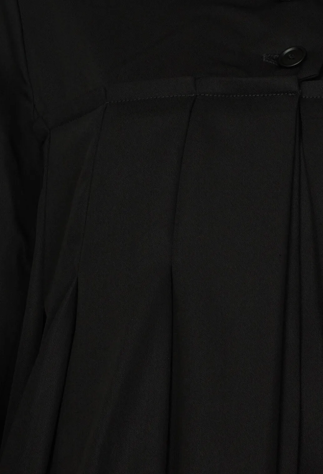 Button Up Bomber Jacket with Pleat Detail in Black