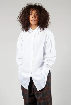 Button Up Long Sleeve Shirt in White