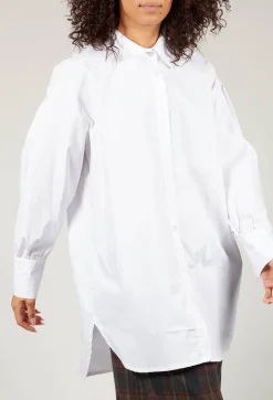 Button Up Long Sleeve Shirt in White