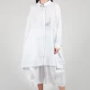 Button Up Shirt Dress in White