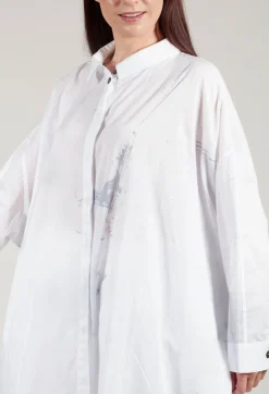 Button Up Shirt Dress in White