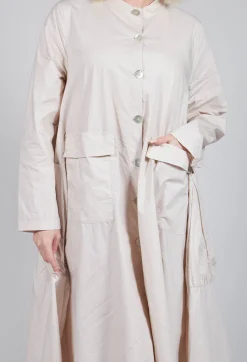 Button Up Shirt Dress in Beige