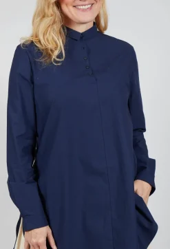 3/4 Button Up Shirt in Blue