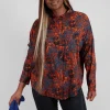 Button Up Shirt in Funghiarancio