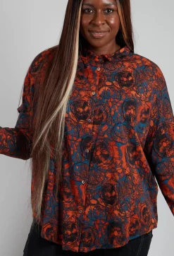 Button Up Shirt in Funghiarancio