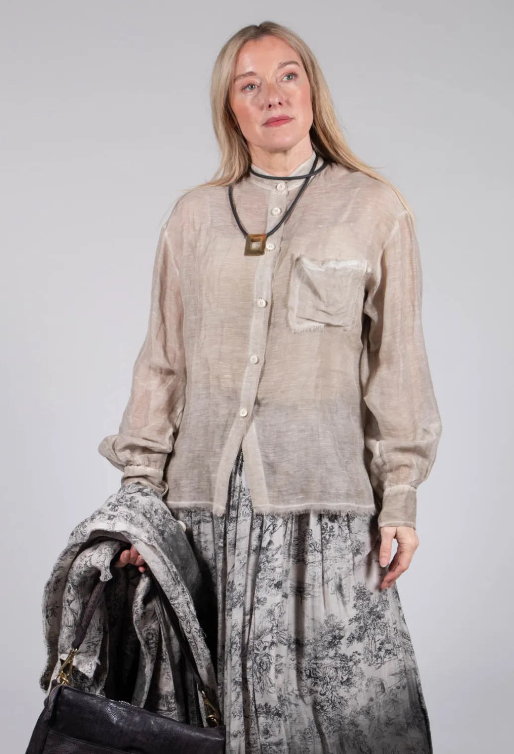 Button Up Shirt in Tinto Freddo Desert