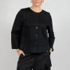 Button Up Statement Jacket in Nero
