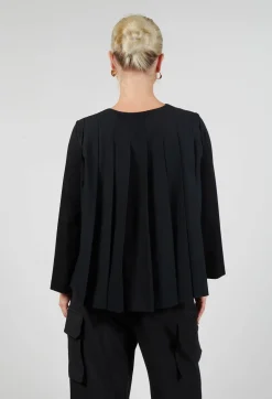 Button Up Statement Jacket in Nero