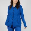 Button-Up Jacket with Long Length Sleeves in Royal