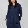 Button-Up Jacket with Long Length Sleeves in Ink