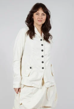 Button-Up Jacket with Long Length Sleeves in Greige