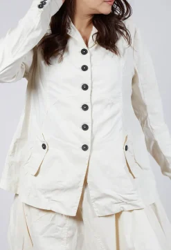 Button-Up Jacket with Long Length Sleeves in Greige