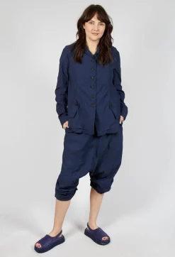 Button-Up Jacket with Long Length Sleeves in Ink