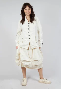 Button-Up Jacket with Long Length Sleeves in Greige