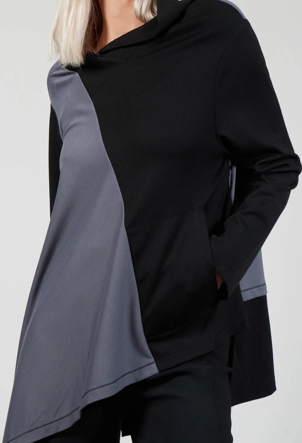 Cabi Top with Grey Panneling in Black and Grey