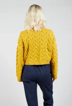 Cable Knit Cropped Sweater in Yellow