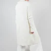 Cable Knit Long Cardigan in Off White