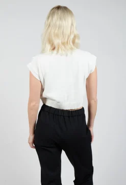 Cable Knit Sweater Vest in Off White