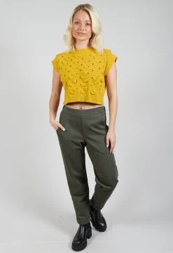 Cable Knit Sweater Vest in Yellow