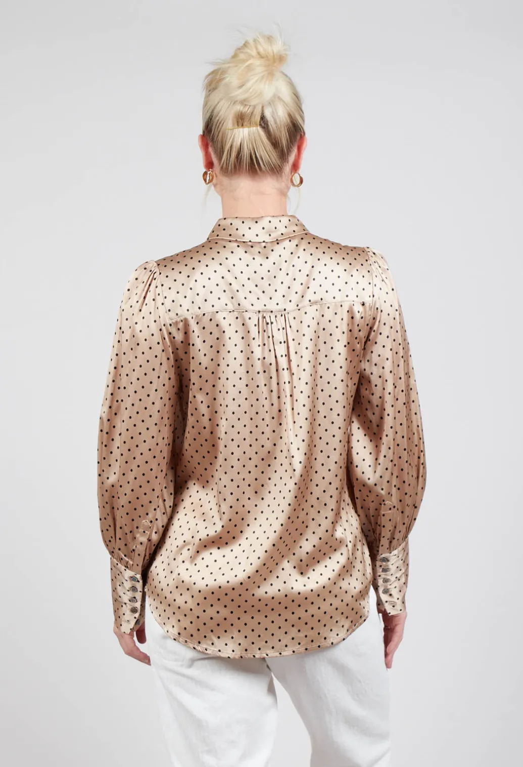 Cadence Shirt with Volume Sleeves in Dot