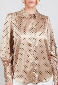 Cadence Shirt with Volume Sleeves in Dot