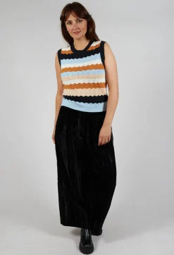 Caillou Knitted Vest in Noir Multi Stripe