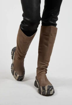 Calf Length Boots in Gasoline Atmosfera