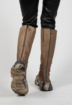 Calf Length Boots in Gasoline Atmosfera