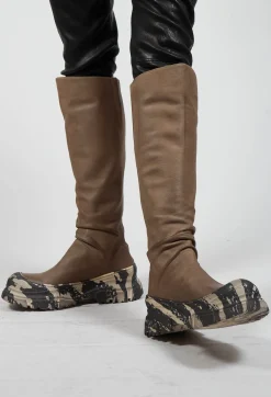 Calf Length Boots in Gasoline Atmosfera