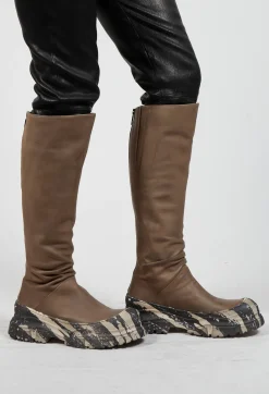 Calf Length Boots in Gasoline Atmosfera