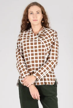 Calipso Shirt in Brown Check