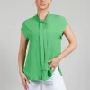 Capped Sleeve Blouse in Flash Green