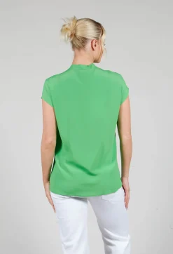 Capped Sleeve Blouse in Flash Green