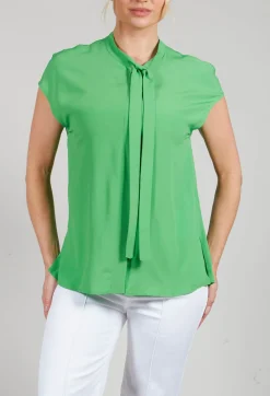 Capped Sleeve Blouse in Flash Green