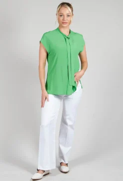 Capped Sleeve Blouse in Flash Green
