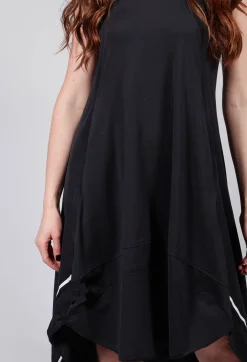 Capped Sleeve Dress in Black