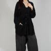 Cardigan in Viscosa Tinto Freddo Nero