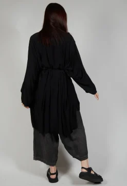 Cardigan in Viscosa Tinto Freddo Nero