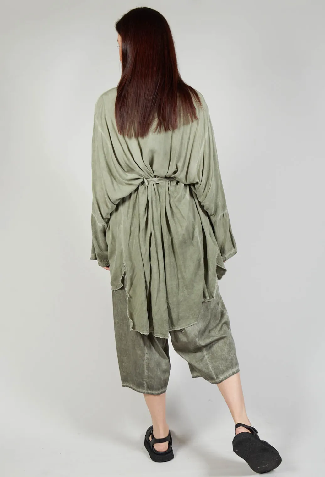 Cardigan in Viscosa Tinto Freddo Olive