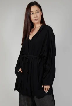 Cardigan in Viscosa Tinto Freddo Nero