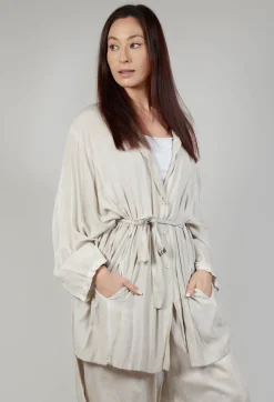 Cardigan in Viscosa Tinto Freddo Ivory