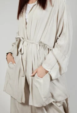 Cardigan in Viscosa Tinto Freddo Ivory
