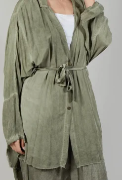 Cardigan in Viscosa Tinto Freddo Olive