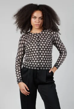 Cardigan Knitted in Nero Beige