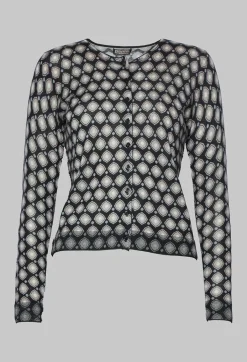 Cardigan Knitted in Nero Beige